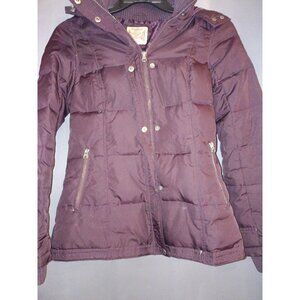 Women's Winter Coat Size Small Purple With Fur Hood Ruff Hewn Brand